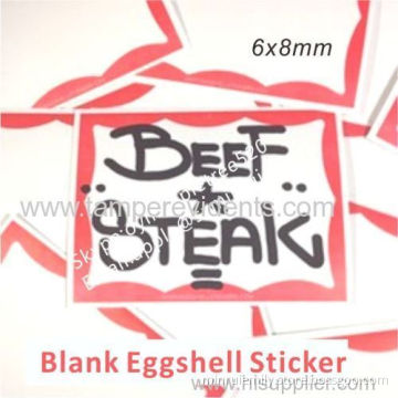 Factory Supply Red Border Blank Eggshell Sticker,excellent Adhesive Eggshell Stickers Can Be Writable 